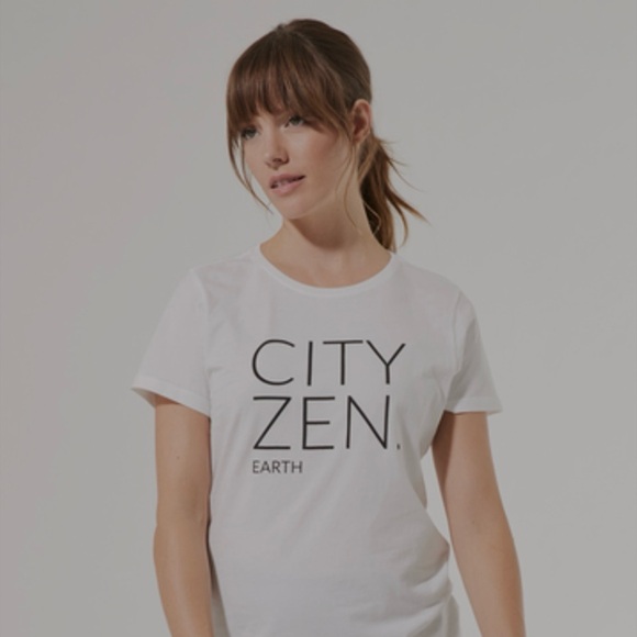 Pact White Graphic Tee CityZen Earth 100% Organic Cotton Fair Trade Facility - Picture 1 of 3